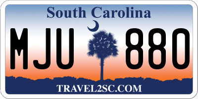SC license plate MJU880