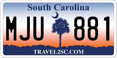 SC license plate MJU881