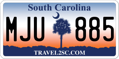 SC license plate MJU885