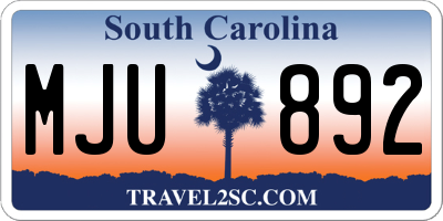 SC license plate MJU892