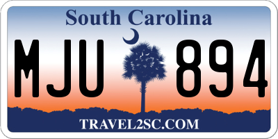SC license plate MJU894