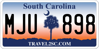 SC license plate MJU898