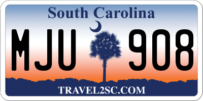 SC license plate MJU908
