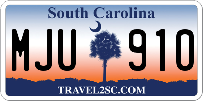 SC license plate MJU910