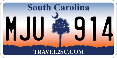 SC license plate MJU914