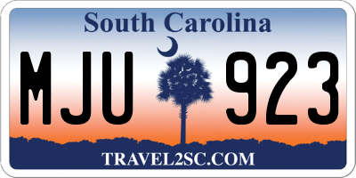 SC license plate MJU923
