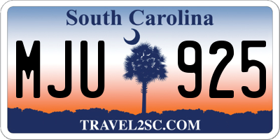 SC license plate MJU925