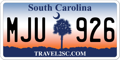 SC license plate MJU926