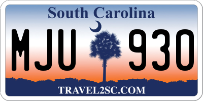 SC license plate MJU930