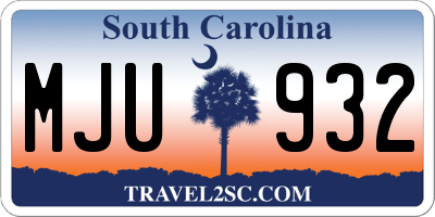 SC license plate MJU932