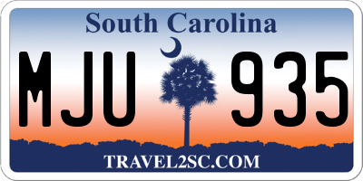 SC license plate MJU935