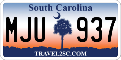 SC license plate MJU937