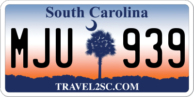 SC license plate MJU939