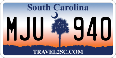 SC license plate MJU940