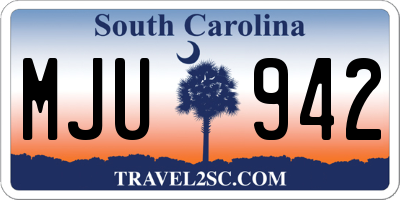 SC license plate MJU942