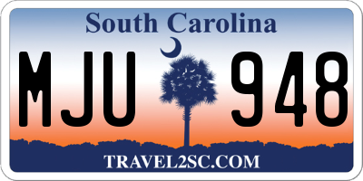 SC license plate MJU948