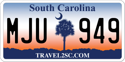 SC license plate MJU949