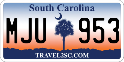 SC license plate MJU953