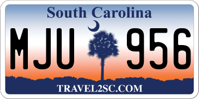 SC license plate MJU956