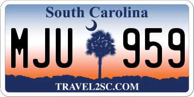 SC license plate MJU959