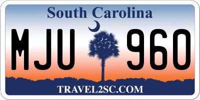 SC license plate MJU960