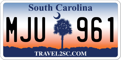 SC license plate MJU961