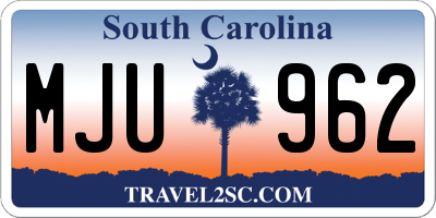 SC license plate MJU962