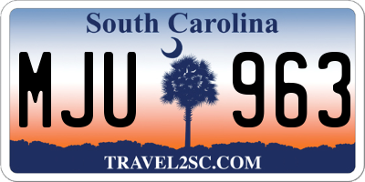 SC license plate MJU963