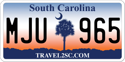 SC license plate MJU965