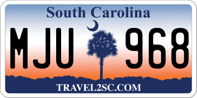 SC license plate MJU968