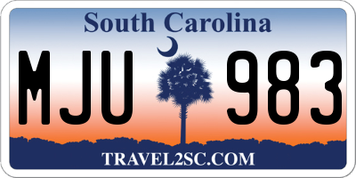 SC license plate MJU983