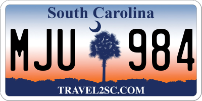 SC license plate MJU984