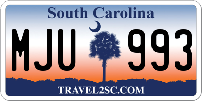 SC license plate MJU993