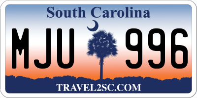 SC license plate MJU996