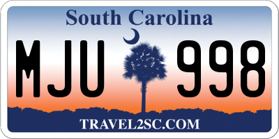 SC license plate MJU998