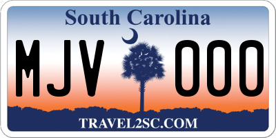 SC license plate MJV000