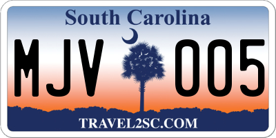 SC license plate MJV005