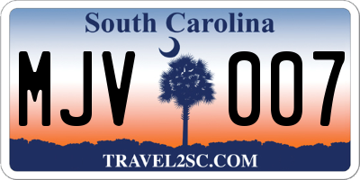 SC license plate MJV007
