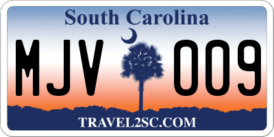 SC license plate MJV009