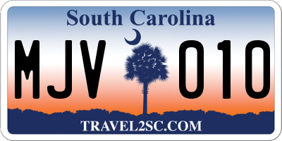 SC license plate MJV010