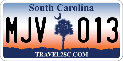 SC license plate MJV013