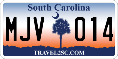 SC license plate MJV014