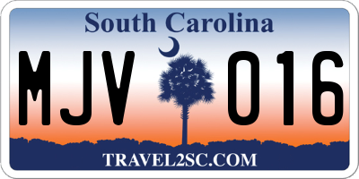 SC license plate MJV016