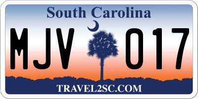 SC license plate MJV017