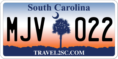 SC license plate MJV022