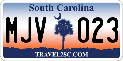 SC license plate MJV023