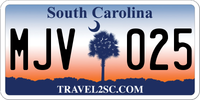 SC license plate MJV025