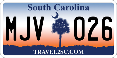 SC license plate MJV026