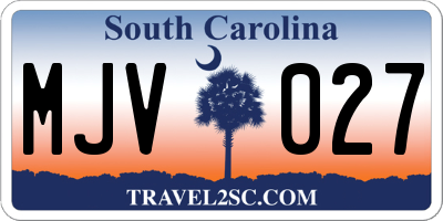 SC license plate MJV027