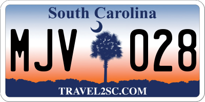 SC license plate MJV028